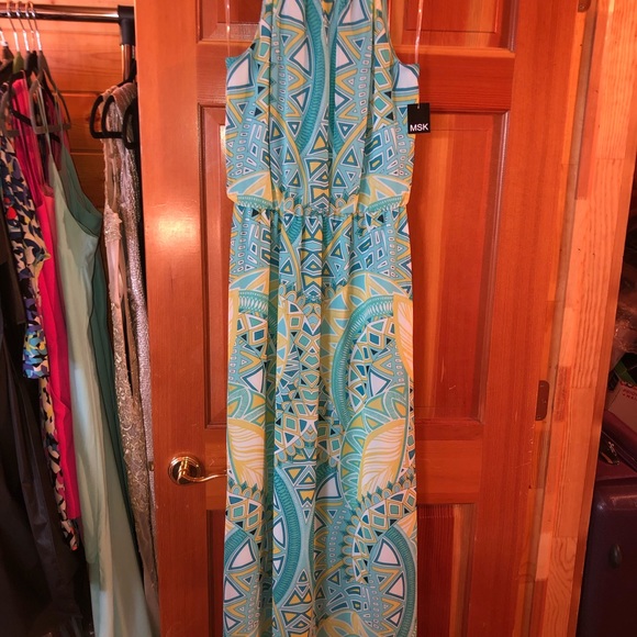 MSK maxi Dress NWT size 6 Teal - Picture 7 of 14